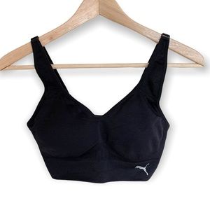 Puma Sports Bra Logo Black w/Adjustible Straps S